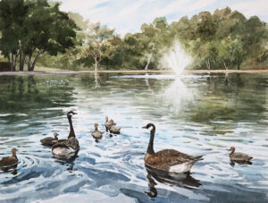 Jianqiao Luan | Loose Park Lake Fountain | $450